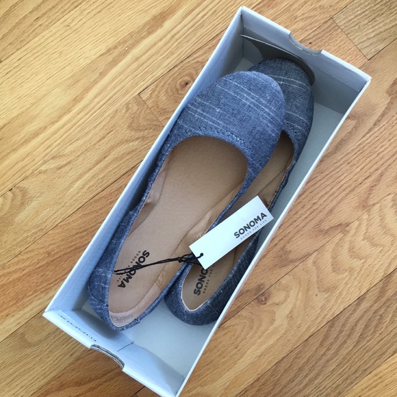 Sonoma Chambray Ballet Flats New - Picture 5 of 5
